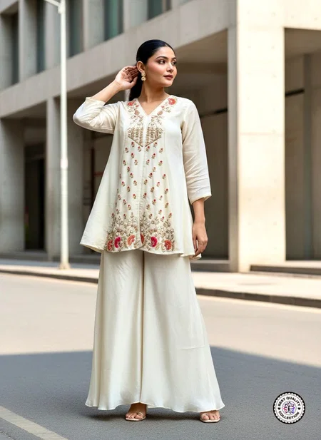 KF 509 Kalaai Silk Embroidery Kurti With Bottom Exporters In India